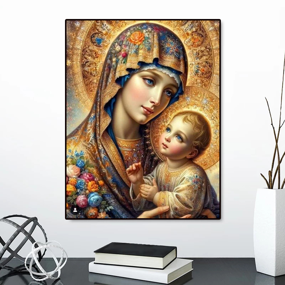 Frameless,Diamond Painting Vir - Embroidery Roses 评论和价格
